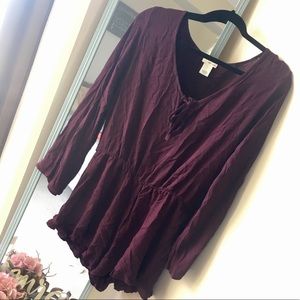 Deep Plum Purple Large Romper